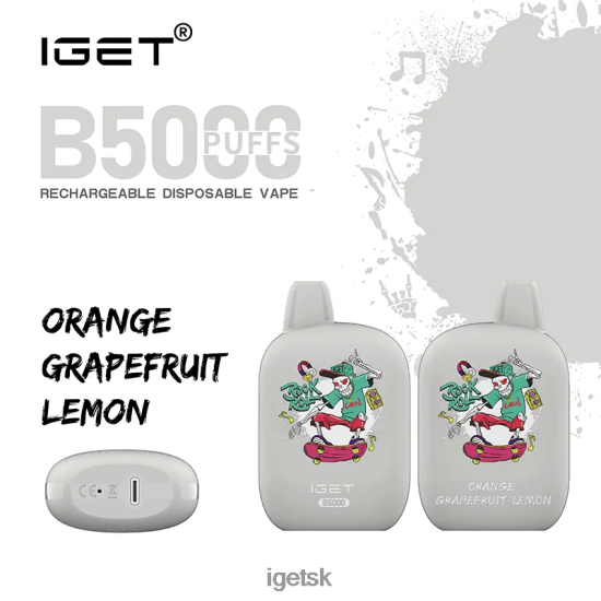 IGET Vape Sale - b5000 LR6L68319 pomarančový grapefruit citrón