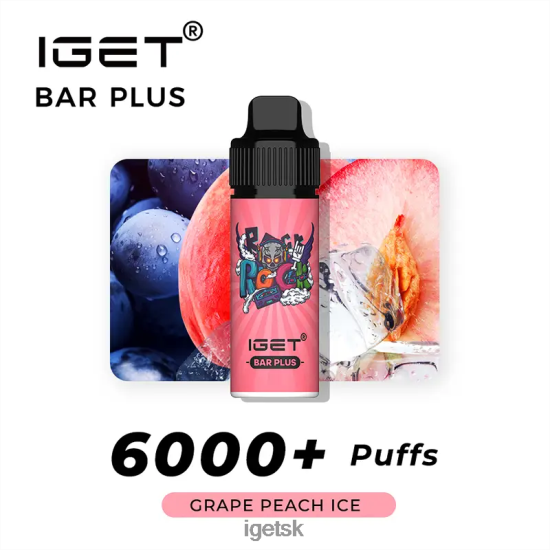 IGET Sale - bar plus - 6000 ťahov LR6L68590 hroznový broskyňový ľad