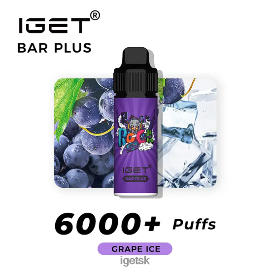 IGET Sale - bar plus súprava na vape bez obsahu nikotínu LR6L68374 hroznový ľad